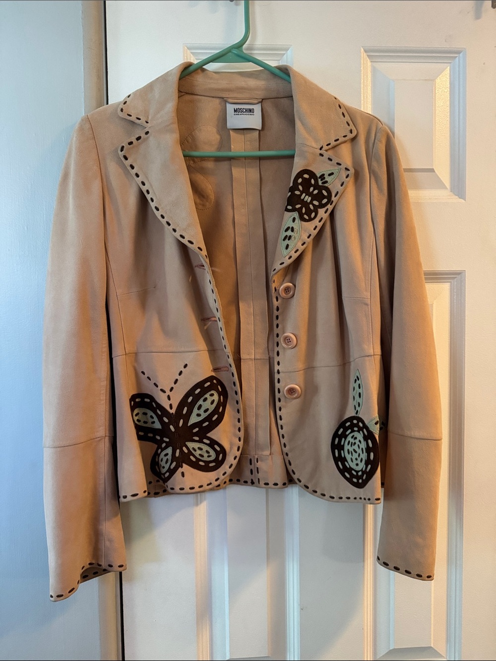 Vintage Moschino Goat Skin Embellished Jacket